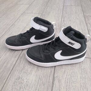 Nike Court Borough Mid 2 GS Youth Kids Sneakers Black & White Size 1.5Y
